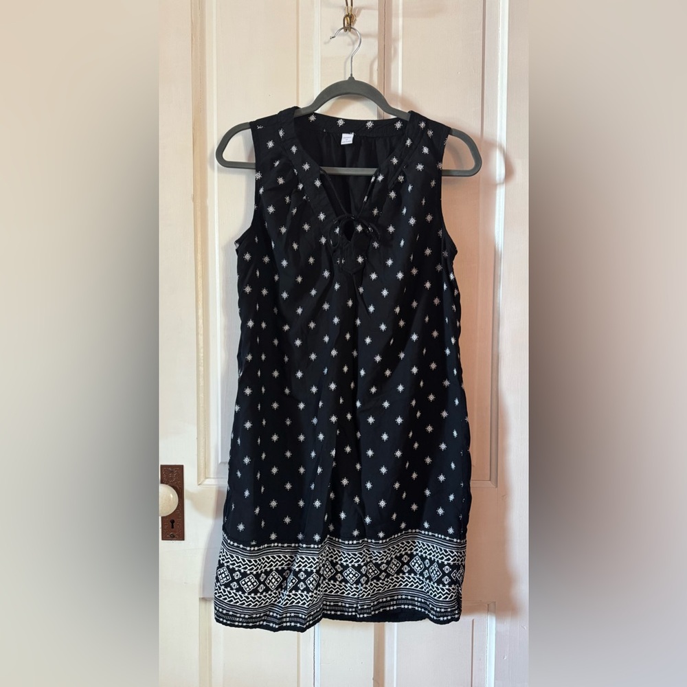 Old Navy Black Dress with White Accents